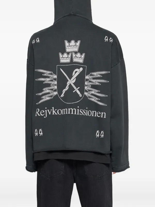 44 LABEL GROUP Commission raw-cut Zip Hoodie | Black | FARFETCH AO