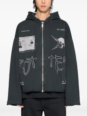RRR123 グラフィック パーカー | ブラック | FARFETCH JP