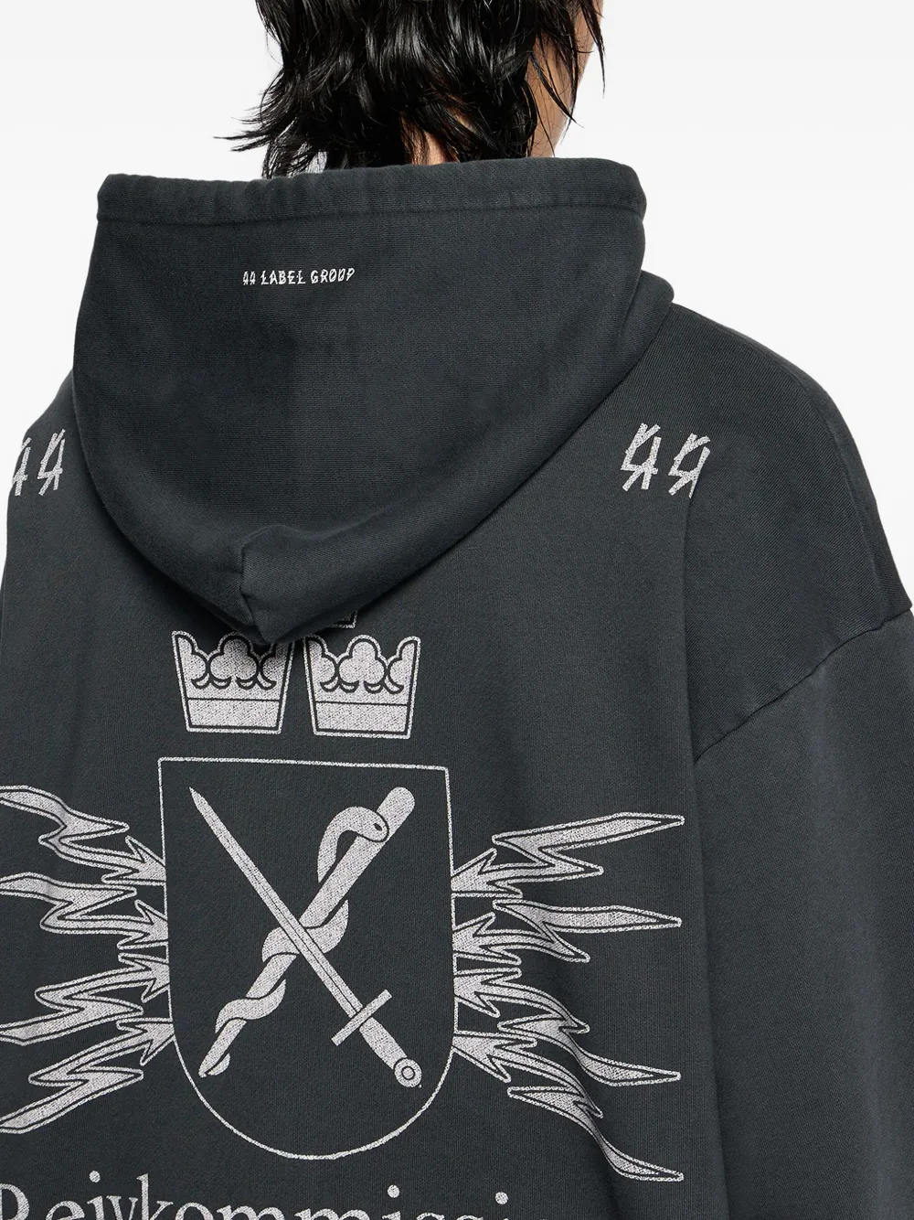 44 Label Group Commission Raw-cut Zip Hoodie In Green