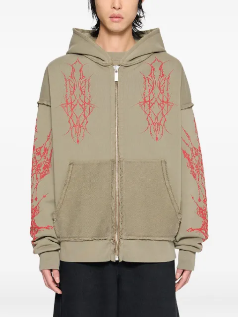 44 LABEL GROUP Ewigkeit graphic zip fleece hoodie