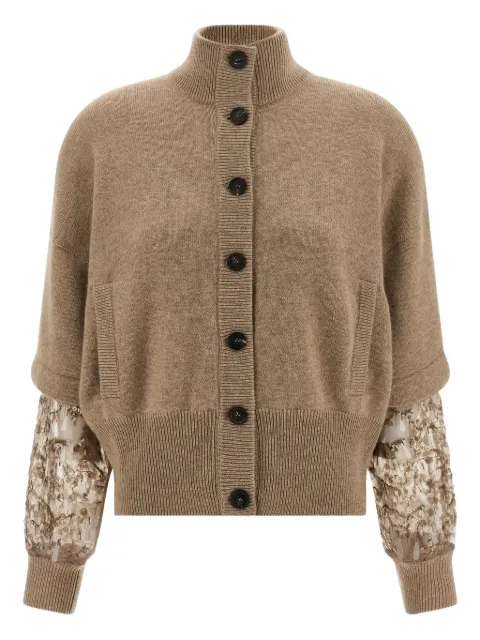 Brunello Cucinelli كارديغان كشمير مزين بترتر