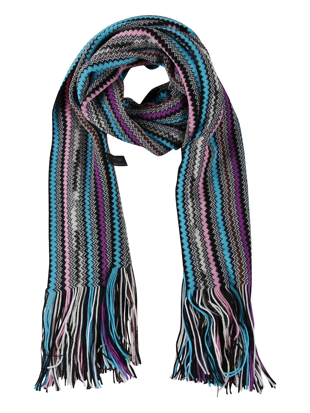 Missoni Zig Zag Schal mit Fransen - Schwarz