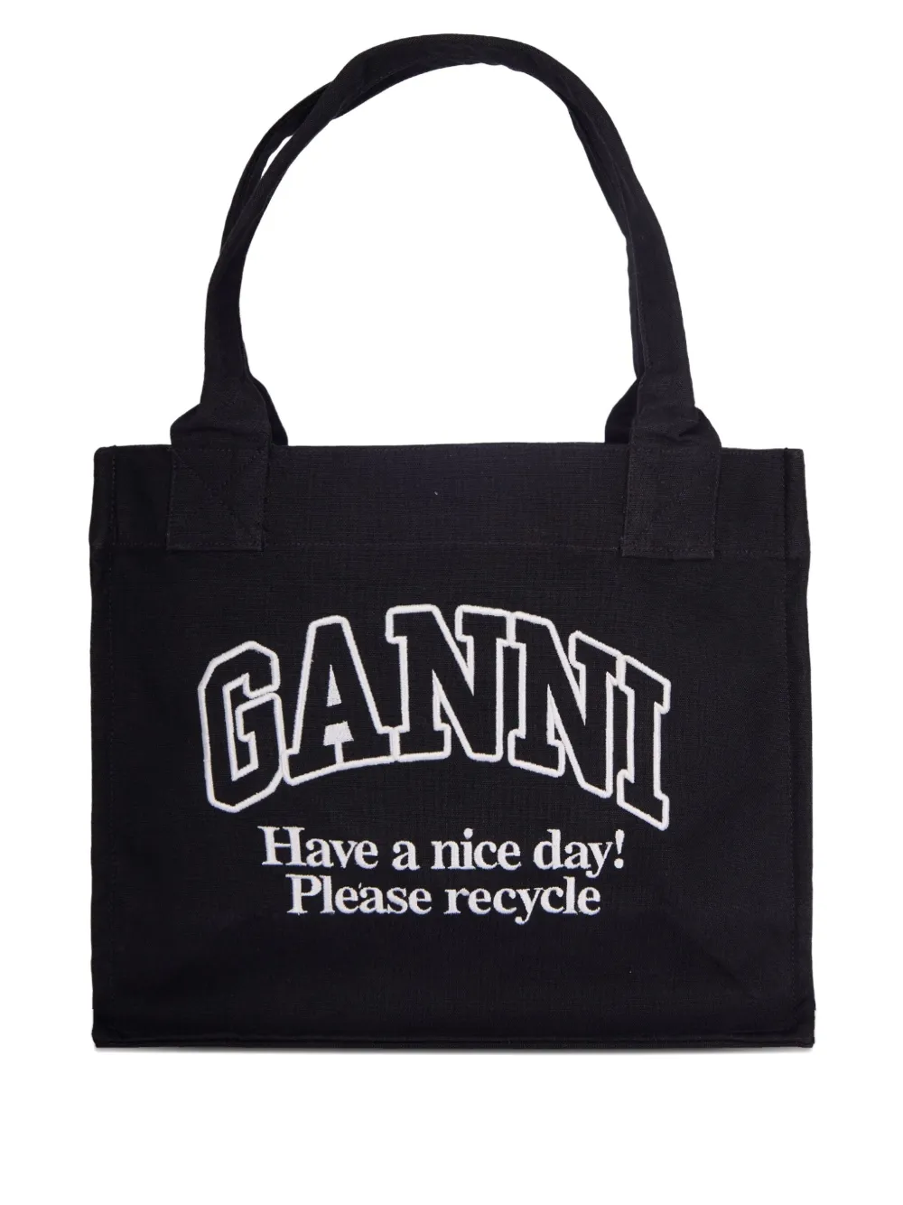 GANNI logo-print tote bag | Black | Image 1