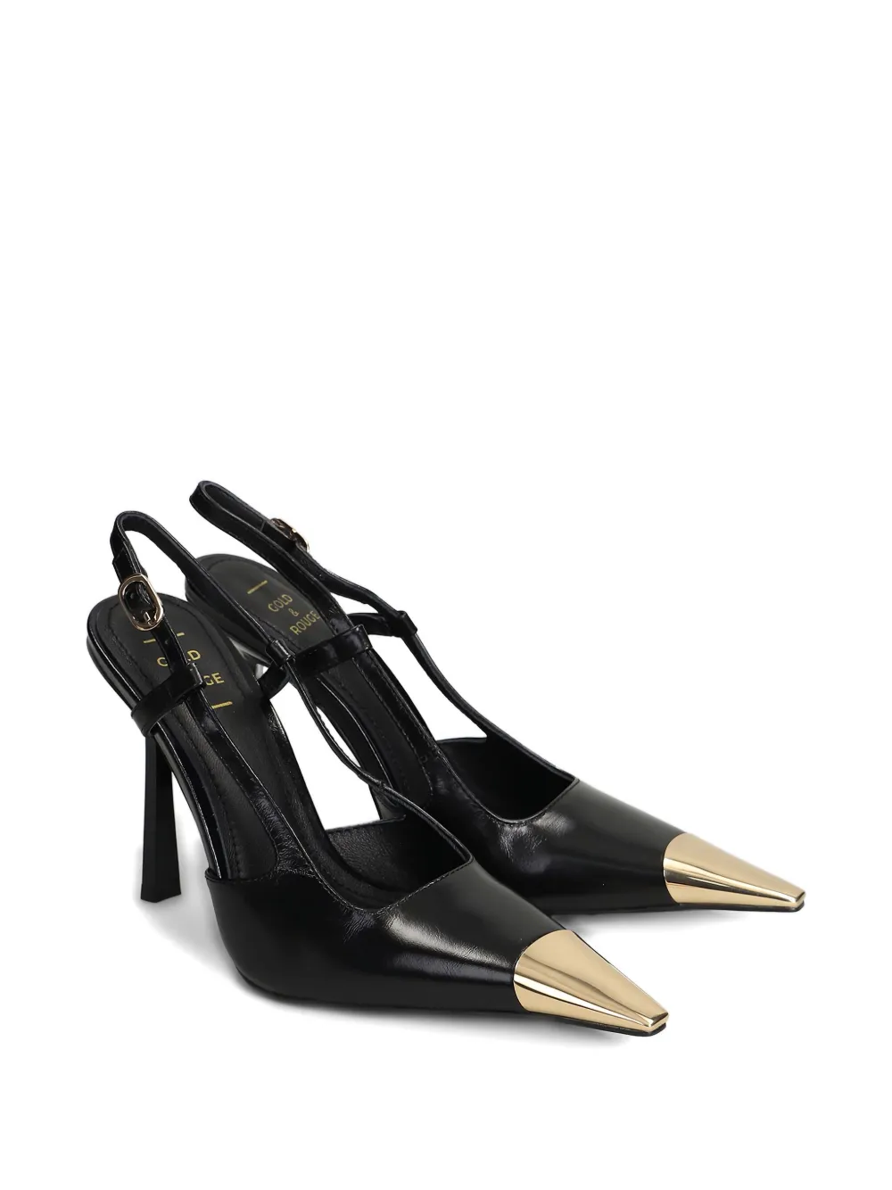 Gold & Rouge 90mm Ravi Metal Toe Pumps In Black