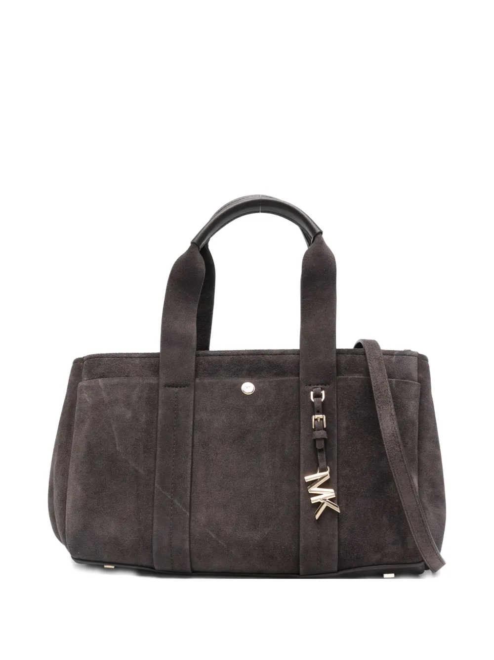 Michael Kors Small Romee Suede Satchel Bag In Gray