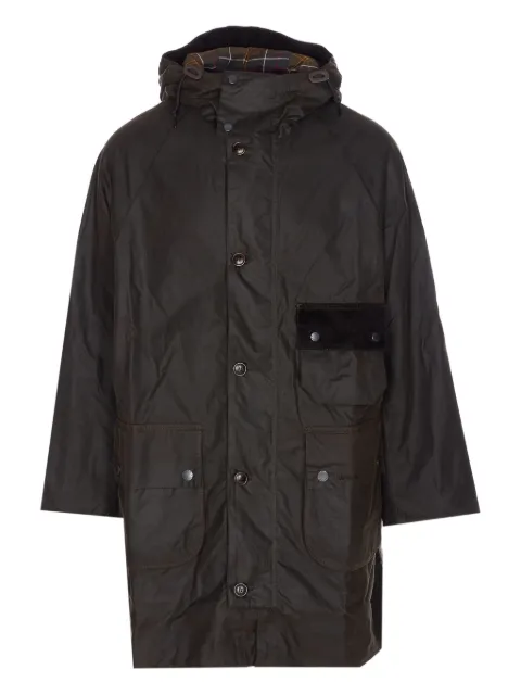 Barbour hooded logo-sleeve coat