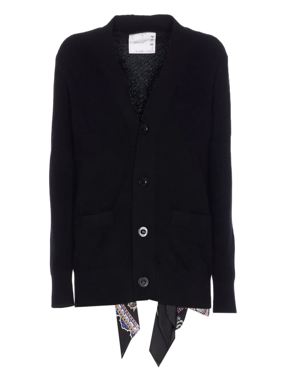 Sacai Button-down Cardigan In Black