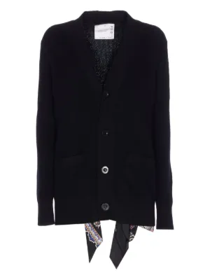 Sacai ケーブルニット ジップ カーディガン | ブラック | FARFETCH JP