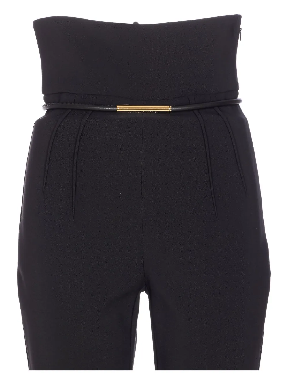 Elisabetta Franchi Chain-link Belted Pants In Black