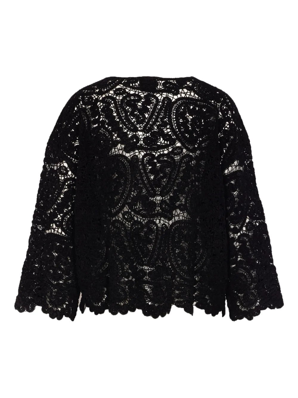 LouLou de Saison floral-lace blouse - Zwart