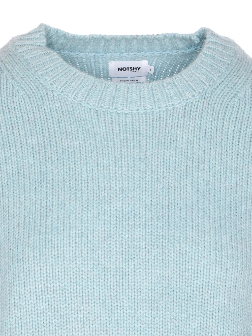 Not Shy Kasjmier trui met ronde hals Blauw