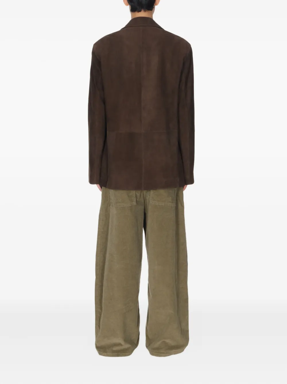 Studio Nicholson Tiko Suede Patch-pocket Blazer In Brown
