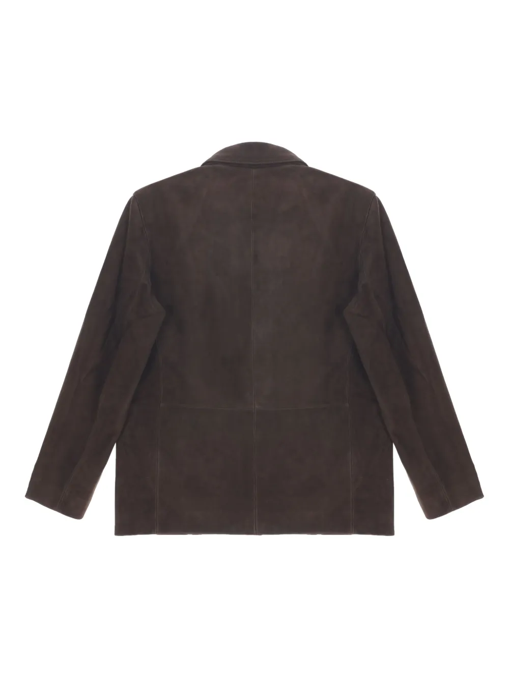 Studio Nicholson Tiko Suede Patch-pocket Blazer In Brown
