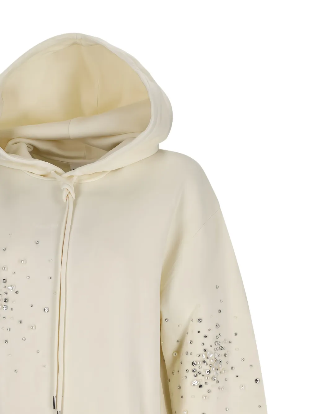 Des_phemmes Crystal-embellished Hoodie In White