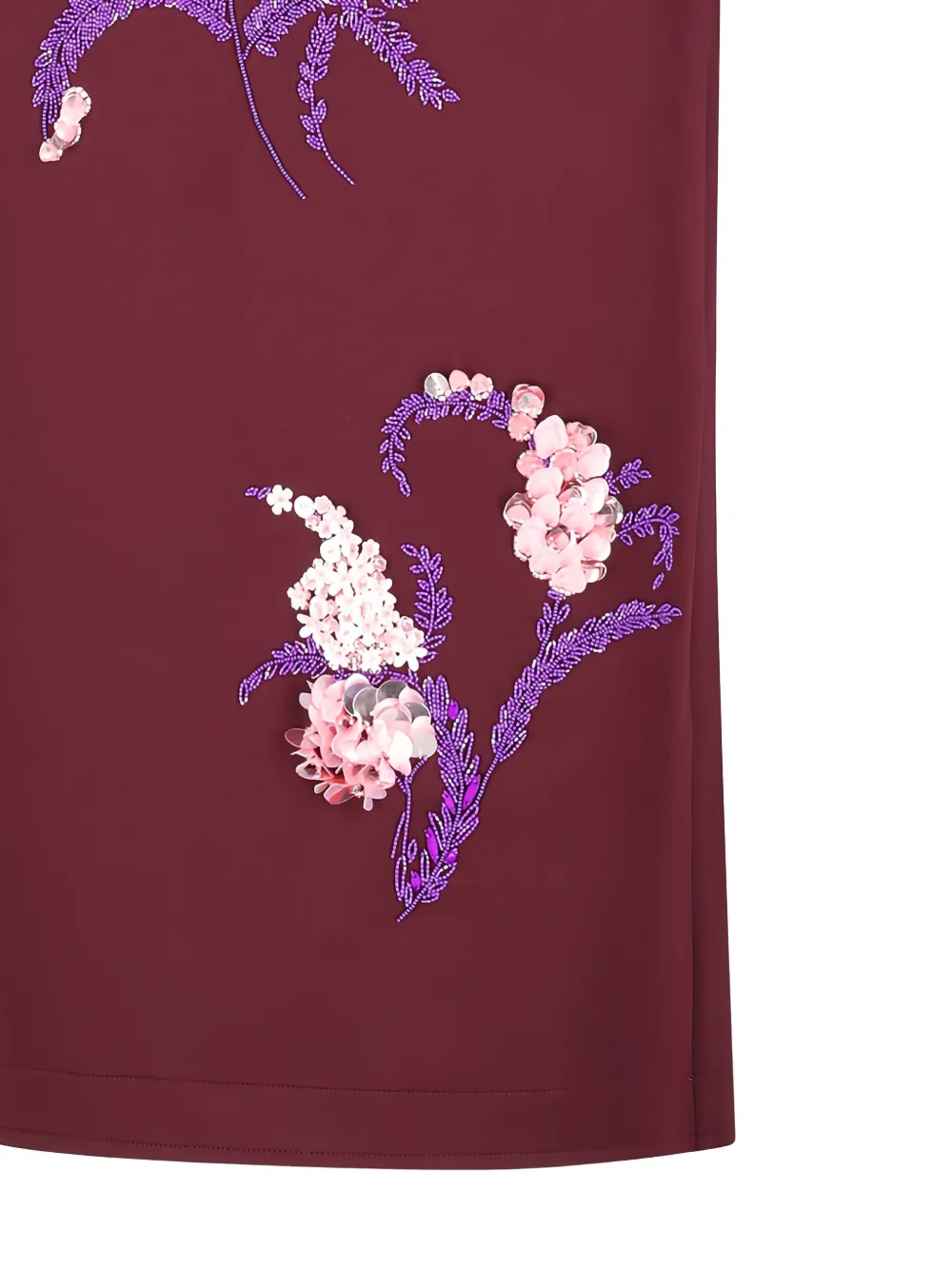 DES PHEMMES Jurk verfraaid met kralen en V-hals Rood