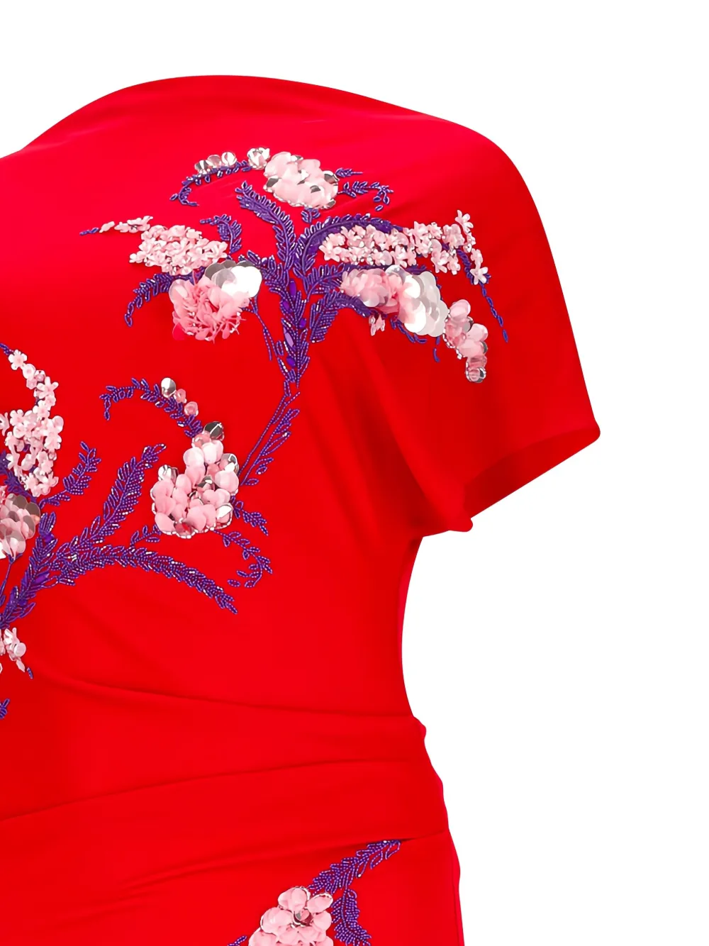 DES PHEMMES Asymmetrische jurk Rood