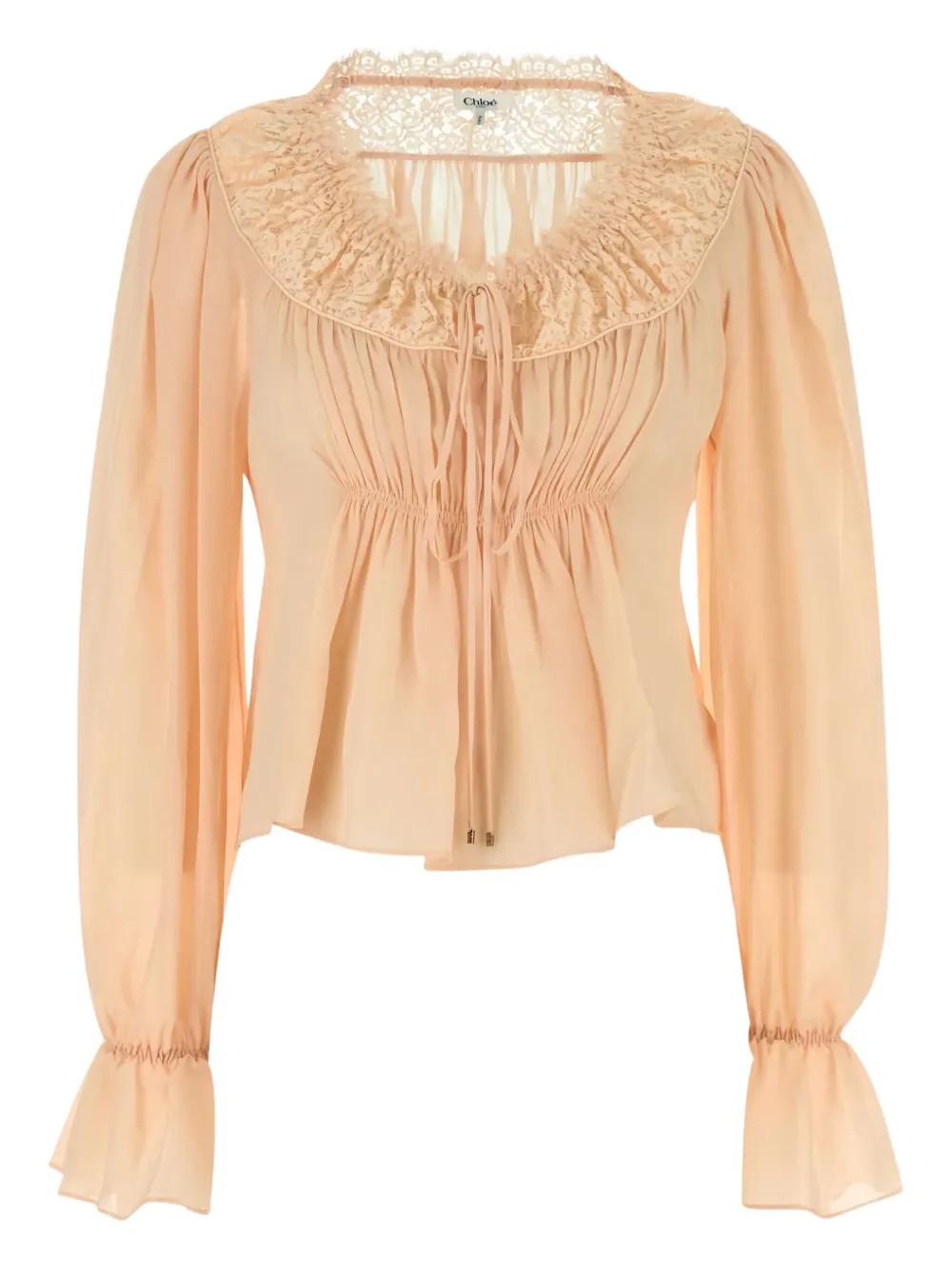 Chloé بلوزة بأطراف دانتيل | وردي | Image 1