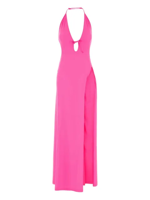 Balenciaga halterneck split maxi dress
