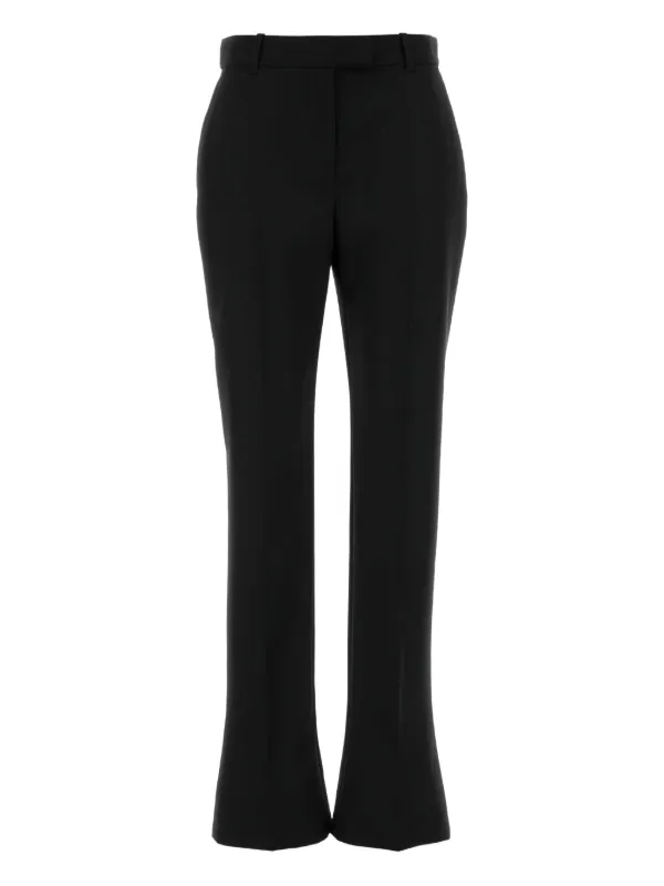 Alexander McQueen Wool Flared Trousers in Black