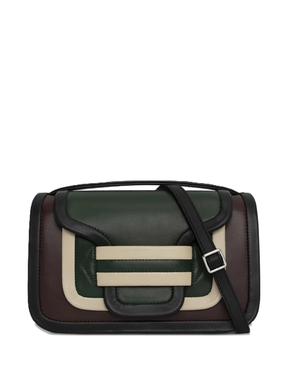 Pierre Hardy panelled-design leather crossbody bag - ブラウン Pierre Hardy panelled-design leather crossbody bag - ブラウン