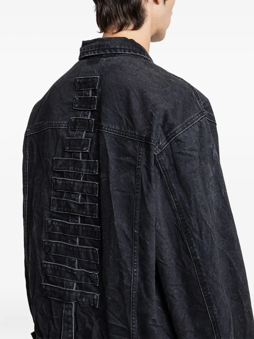 44 Label Group Simulation Buttoned Denim Jacket In Blue