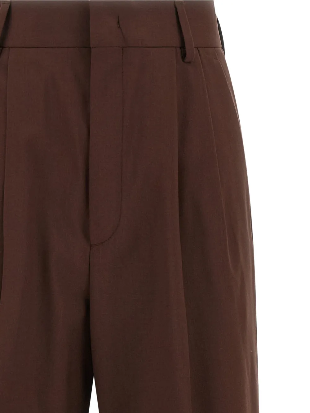 ARMARIUM Wollen broek met geplooide voorkant Bruin