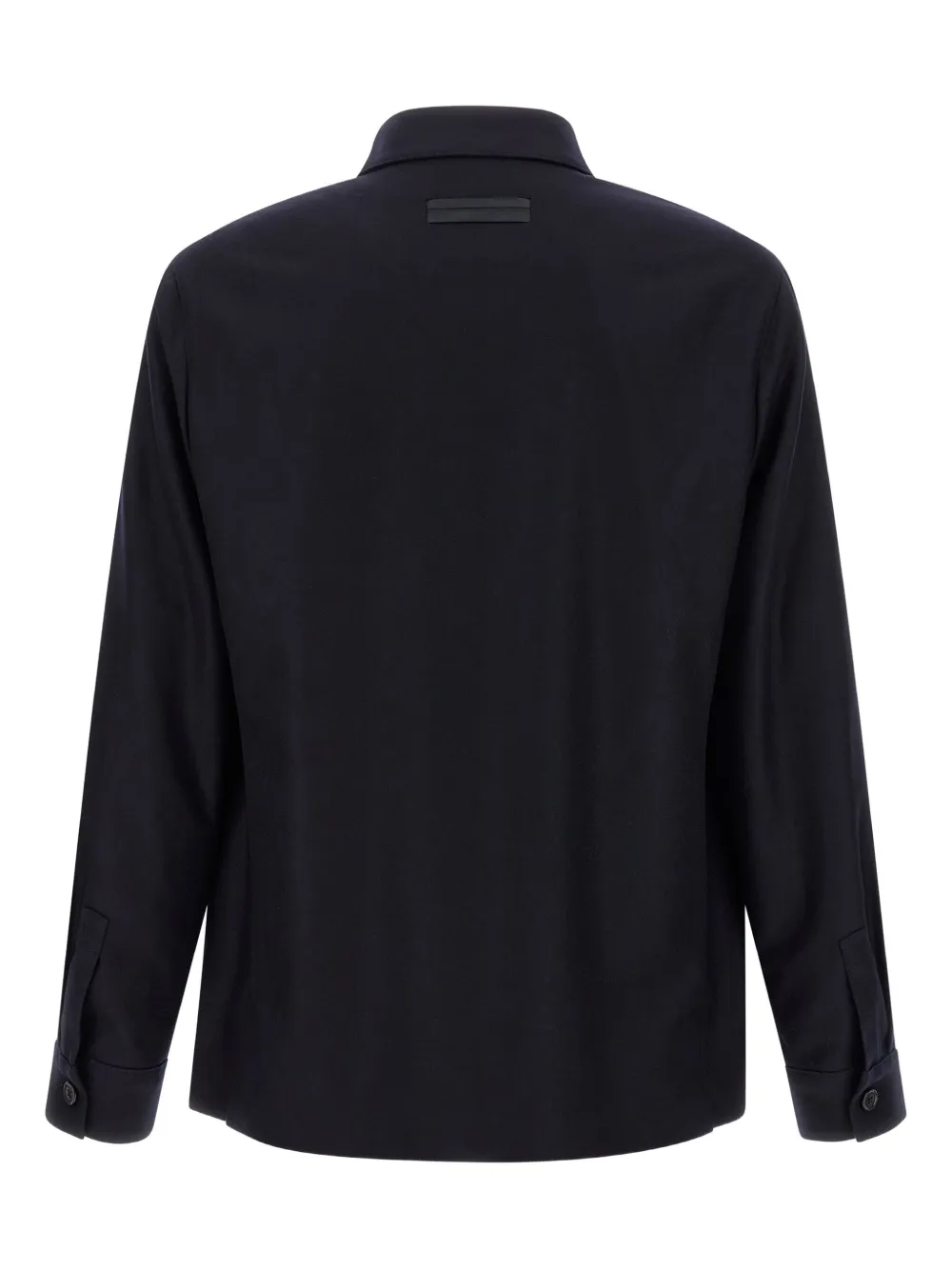 Zegna Overshirt With Collared Design And Pockets In Blue