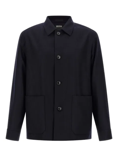 Zegna long-sleeve wool shirt jacket 