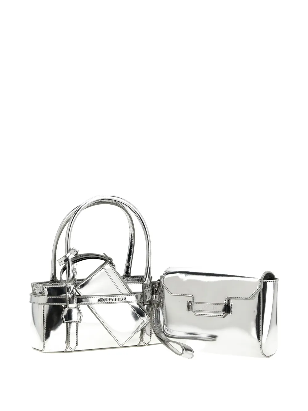 DSQUARED2 Twin ハンドバッグ ミニ - シルバートーン DSQUARED2 Twin ハンドバッグ ミニ - シルバートーン
