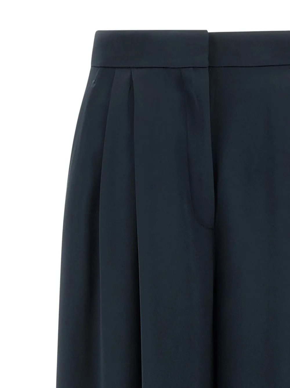 Pinko Wide Leg Pleated Trousers And Pockets In Blue