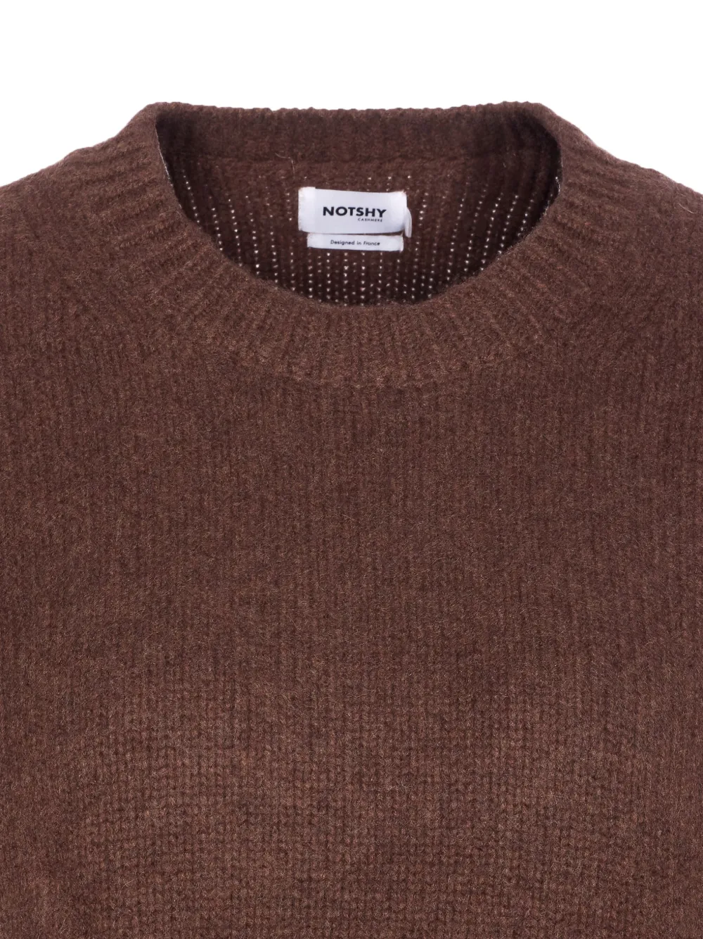 Not Shy Kasjmier trui met ronde hals Bruin