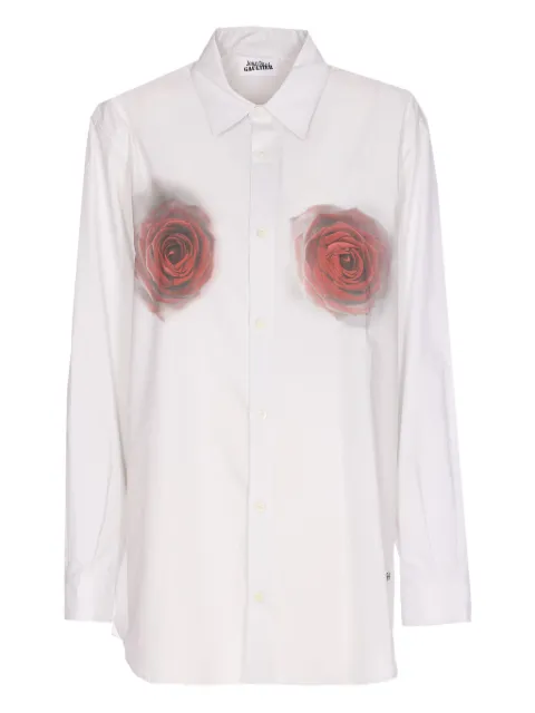 Jean Paul Gaultier rose-print button-down shirt