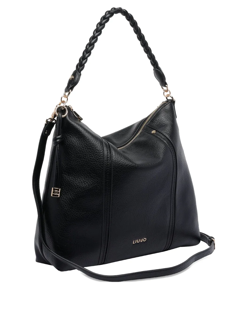 Liu •jo Braided-handle Shoulder Bag In Black