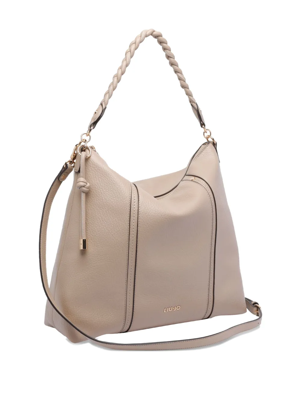Liu •jo Logo-lettering Shoulder Bag In Neutral
