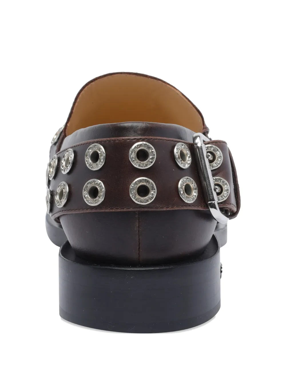 MACH & MACH buckle-detail eyelet loafers Brown