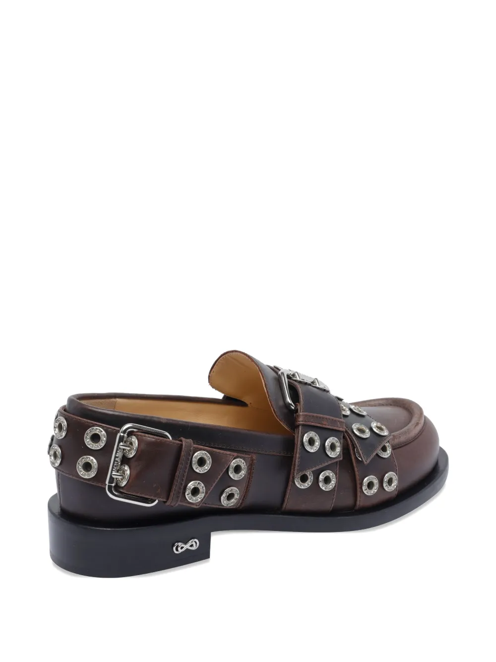 MACH & MACH buckle-detail eyelet loafers Brown