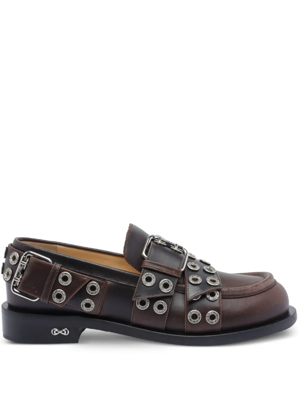 MACH & MACH Loafers met gespdetail en ringlets Bruin