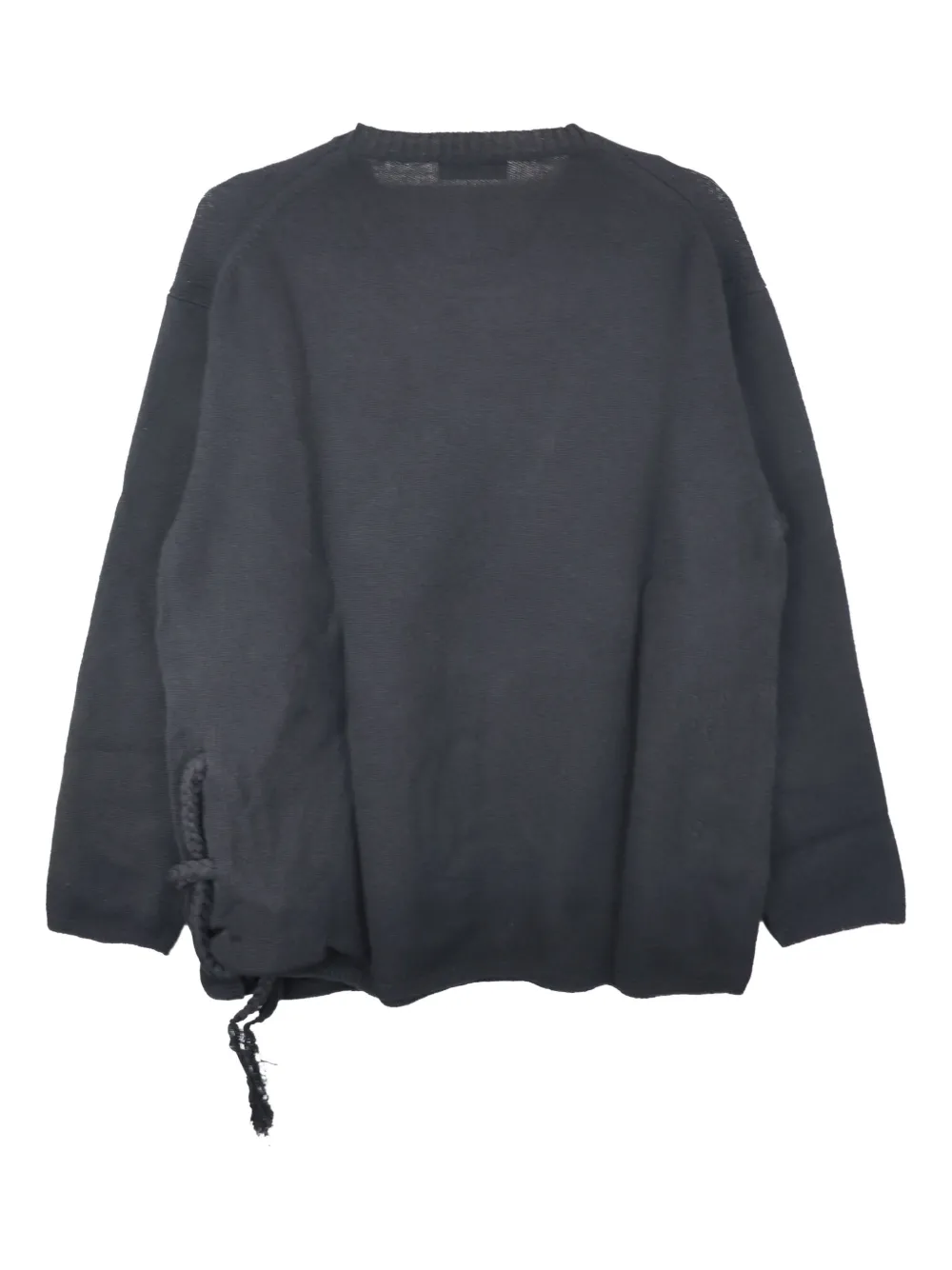 Yohji Yamamoto Wollen trui met touwdetail - Zwart
