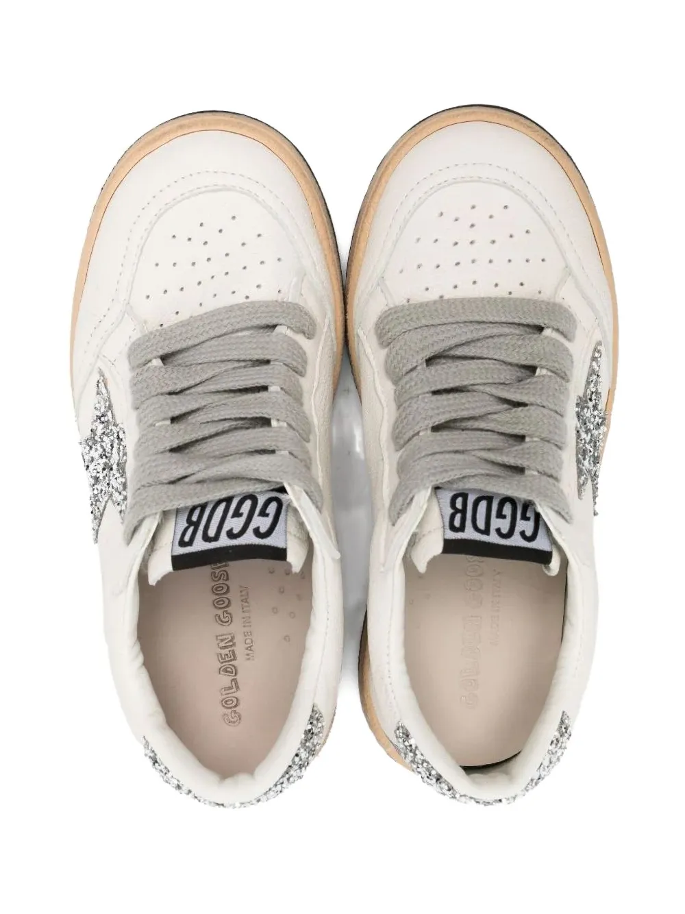 Golden Goose Kids glitter-star low-top sneakers White