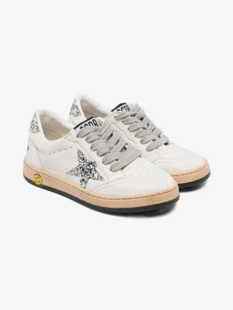 Golden Goose Kids glitter-star low-top sneakers