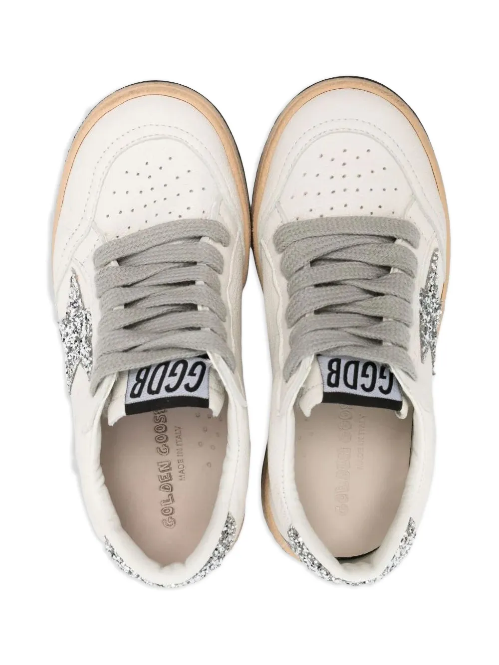 Golden Goose Kids Low-top sneakers met glitter Wit