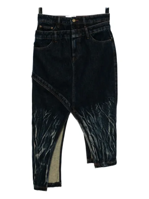 Feng Chen Wang whiskered denim skirt