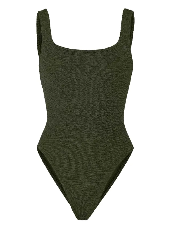 hunza g green dress Coverage Square-Neck Swimsuit - group-DHD10036