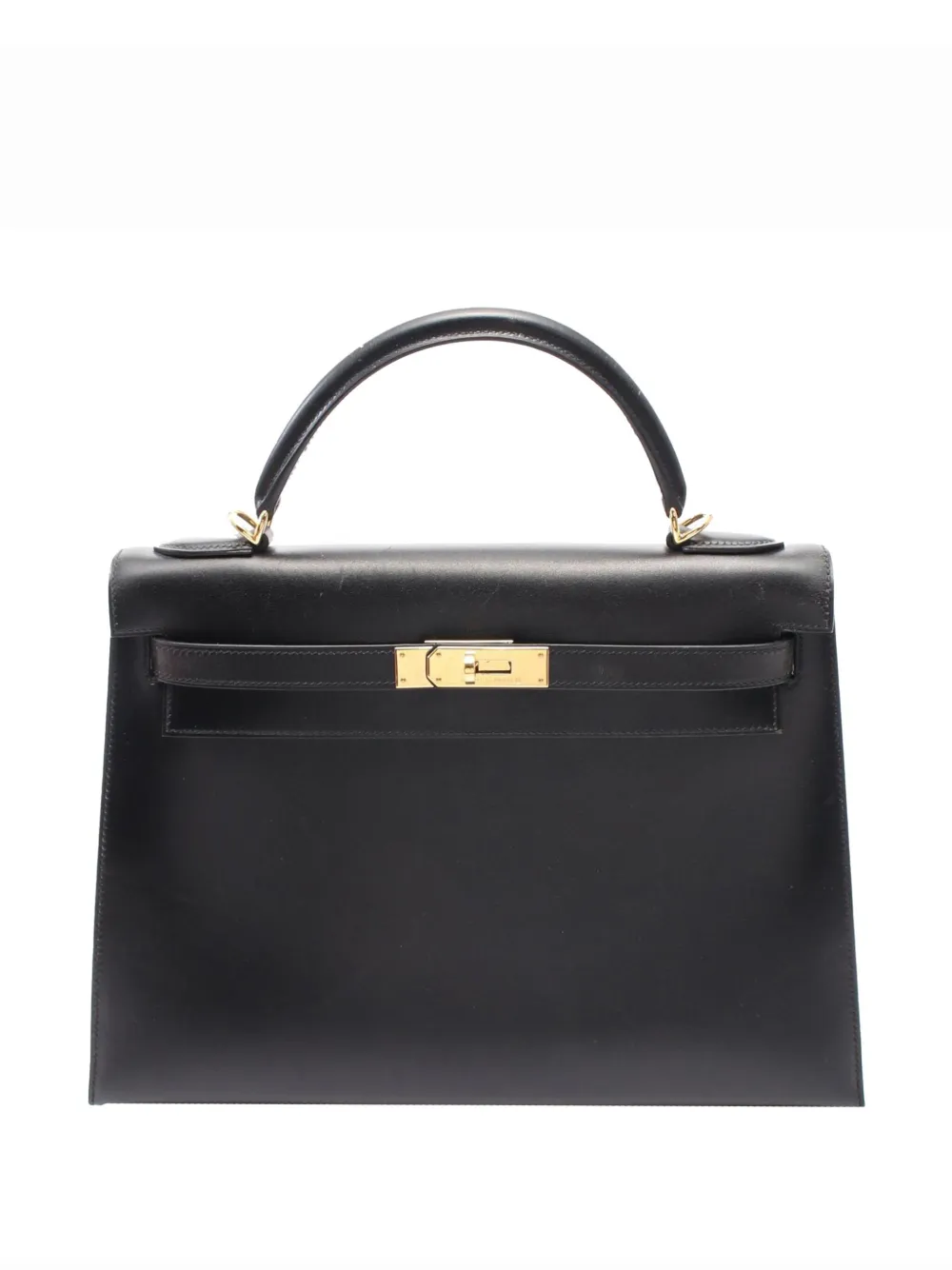 Hermès Pre-Owned 2002 Box Calf Kelly II Sellier 32 satchel | Black | Image 1