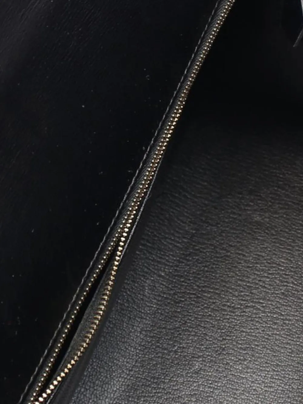 Pre-owned Hermes 2002 Box Calf Kelly Ii Sellier 32 Satchel In Black