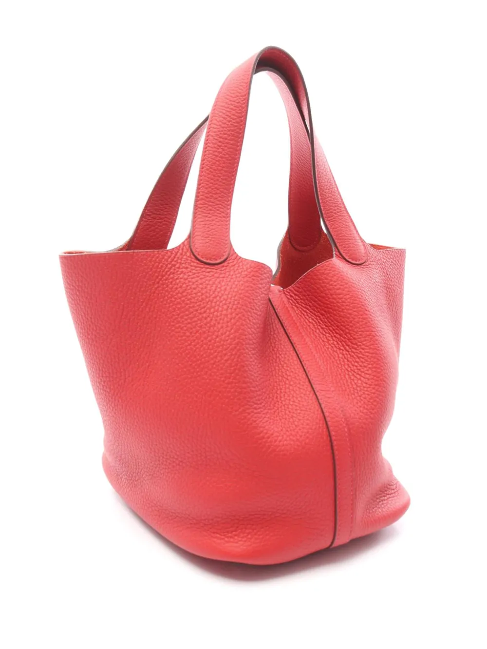 Pre-owned Hermes 2014 Clemence Picotin Lock 22 Handbag In Red