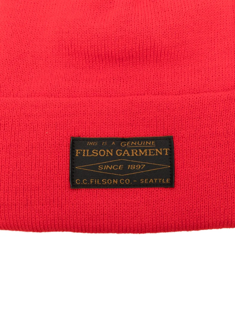 Filson Logo-patch Beanie In Red