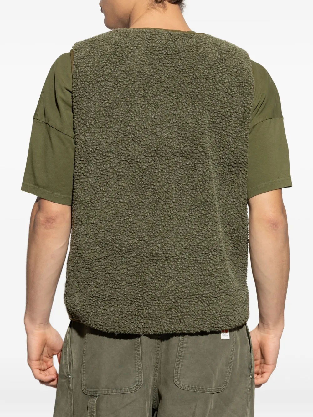 American Vintage Fleece gilet met knoopsluiting Groen