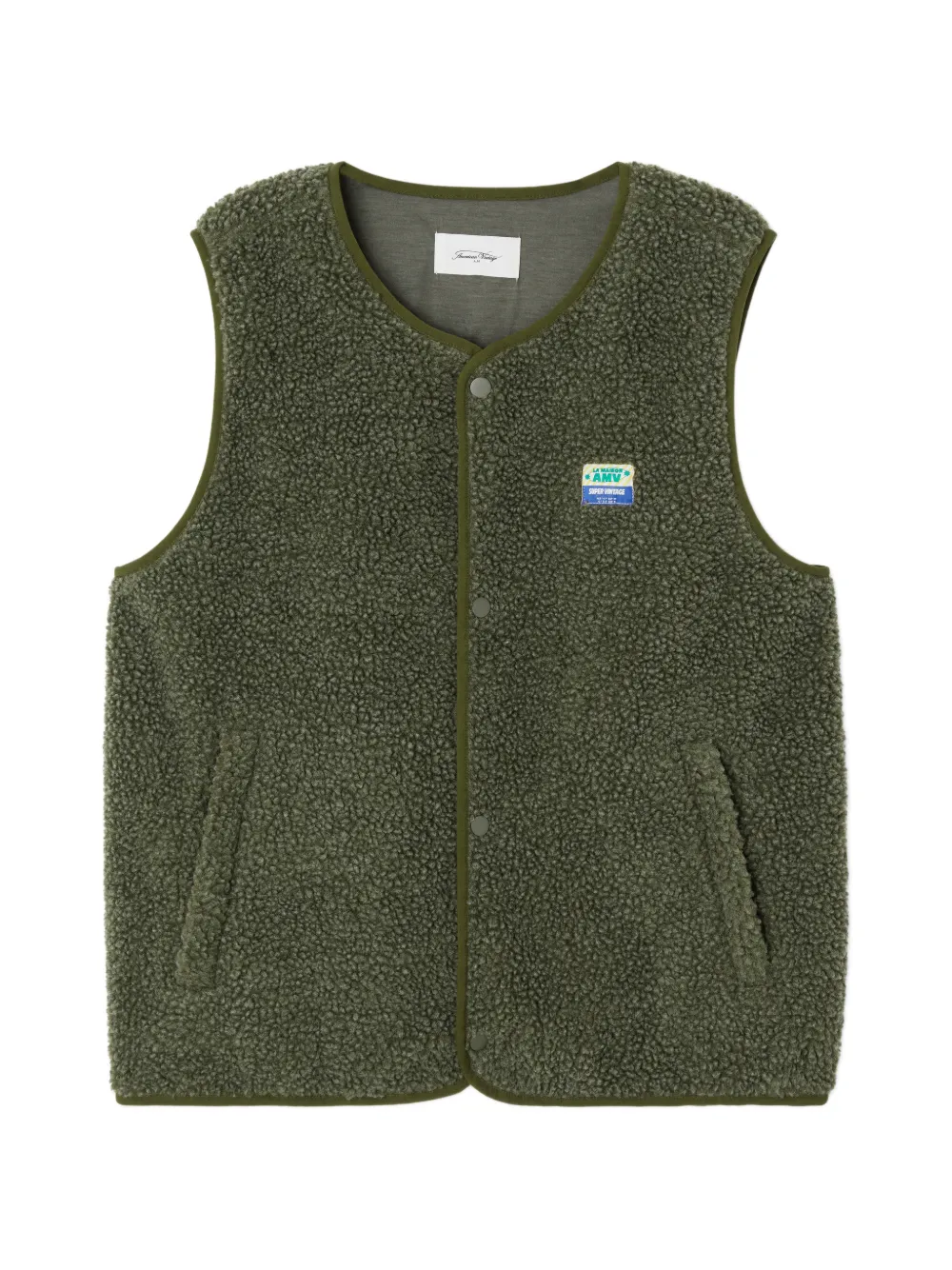 American Vintage button-fastening fleece gilet - Green
