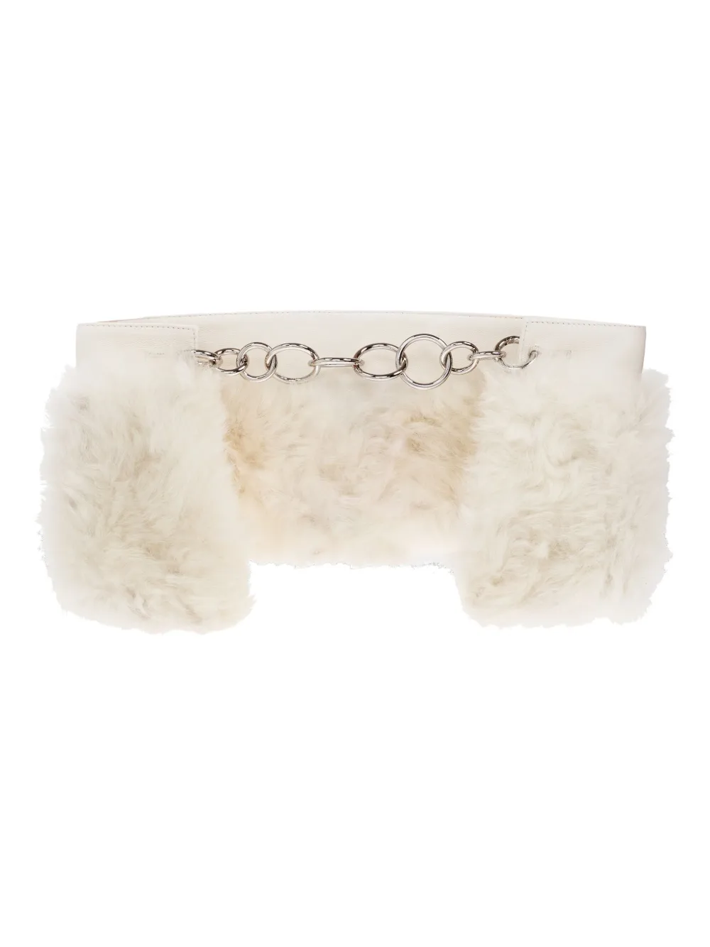Jil Sander Fur Chain Scarf In Neutral